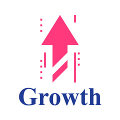 Growth concept, red arrow, fast service, speed solution