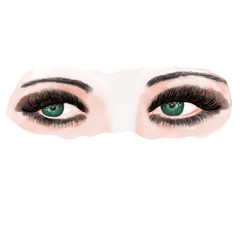 Beautiful watercolor illustration with green eyes. Female bright eyes. Green eyes on isolated background. For packaging mascara. Makeup