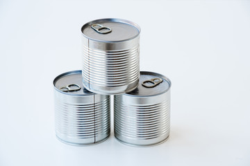 Stocks of dry food and metal cans for food during epidemics and war