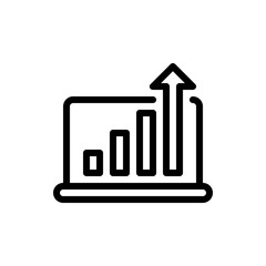 Bar Graph Vector Icon Line Illustration.