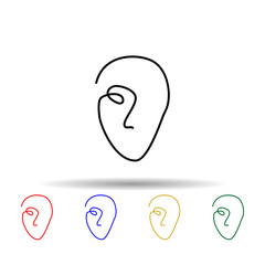 One line, face, woman multi color icon. Simple thin line, outline vector of human icons for ui and ux, website or mobile application