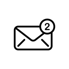 Inbox Vector Icon Line Illustration.