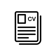 CV Vector Icon Line Illustration.