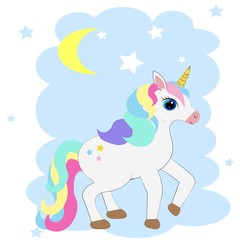 Obraz na płótnie Canvas cute colorful unicorn cartoon illustration