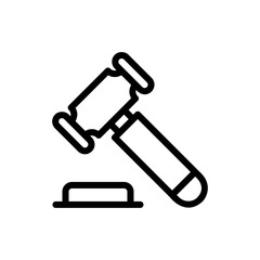 Auction Vector Icon Line Illustration.