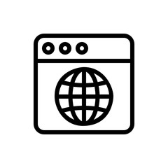 Browser Vector Icon Line Illustration.