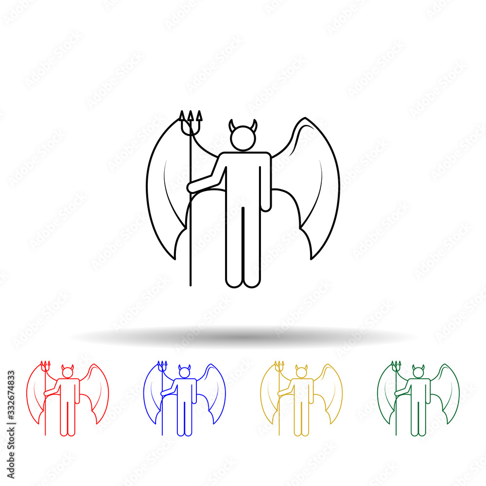 Poster daemon multi color icon. simple thin line, outline vector of angel and demon icons for ui and ux, we