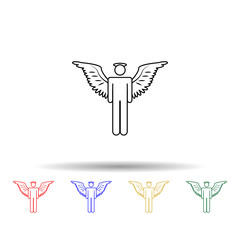 Angel man multi color icon. Simple thin line, outline vector of angel and demon icons for ui and ux, website or mobile application