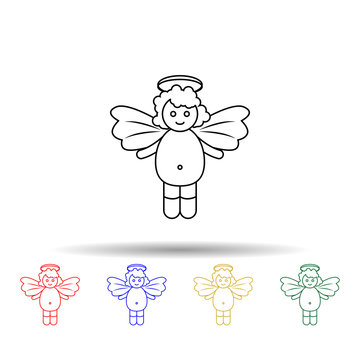 Baby angel multi color icon. Simple thin line, outline vector of angel and demon icons for ui and ux, website or mobile application