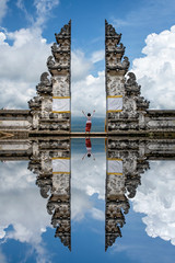 bali temple reflection