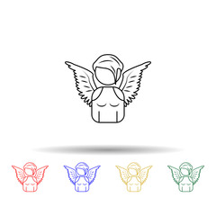 Avatar of an angel girl multi color icon. Simple thin line, outline vector of angel and demon icons for ui and ux, website or mobile application