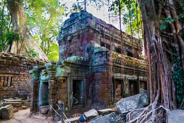 Ancient building on the territory of Ta Prohm temple at Angkor Complex, Siem Reap, Cambodia