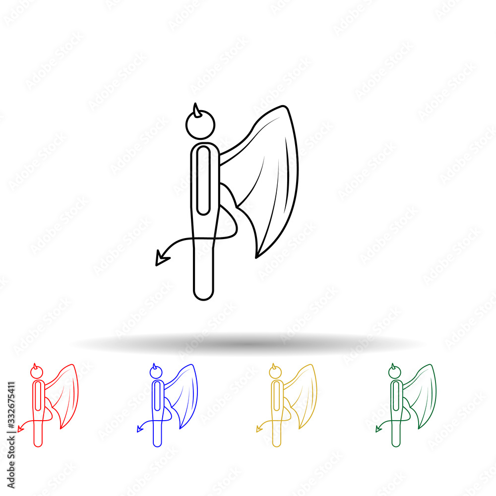 Poster daemon multi color icon. simple thin line, outline vector of angel and demon icons for ui and ux, we