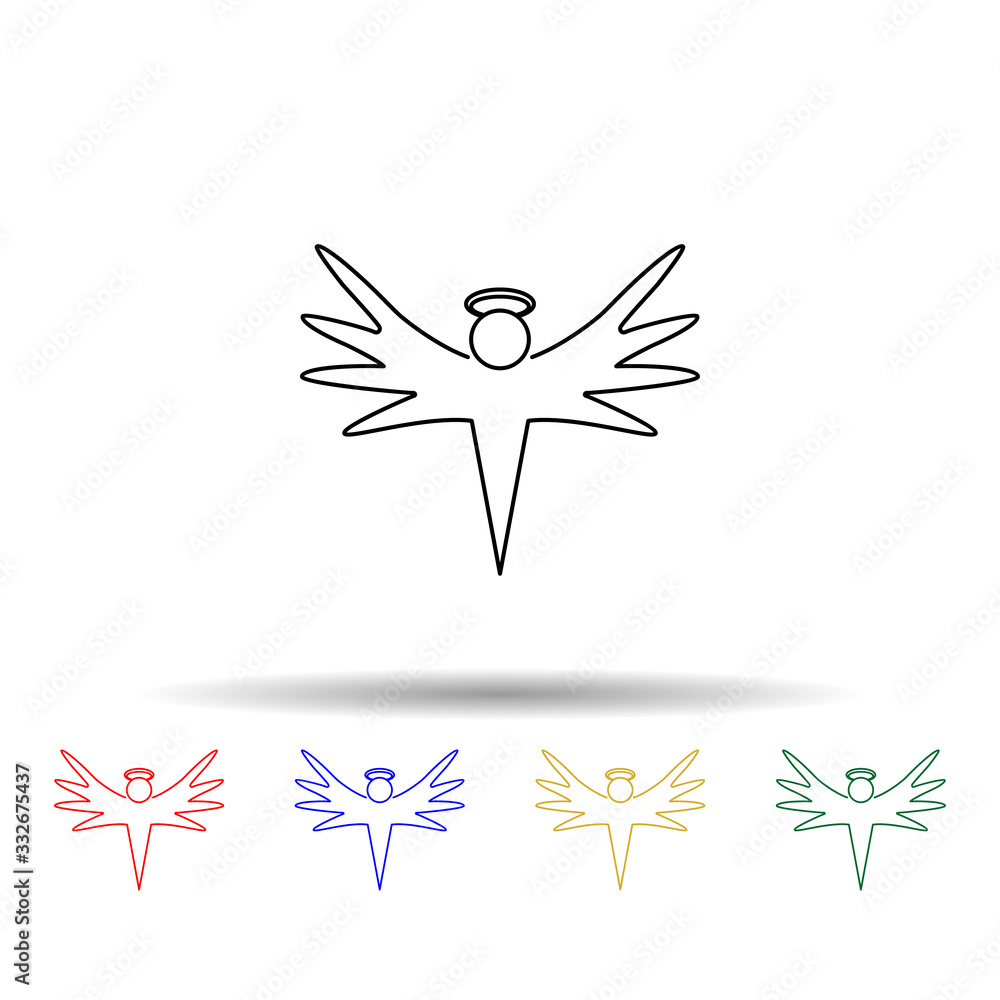 Poster angel multi color icon. simple thin line, outline vector of angel and demon icons for ui and ux, web