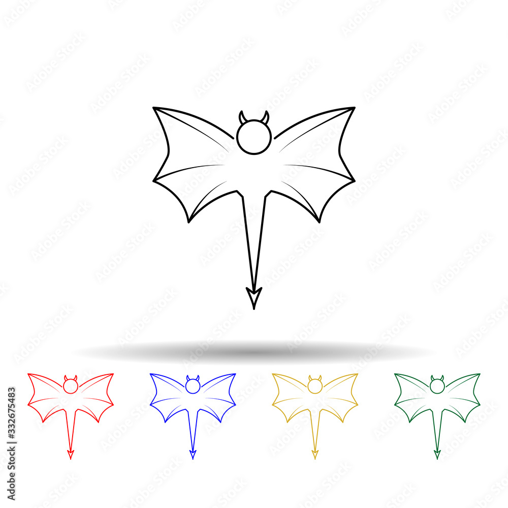 Poster daemon multi color icon. simple thin line, outline vector of angel and demon icons for ui and ux, we