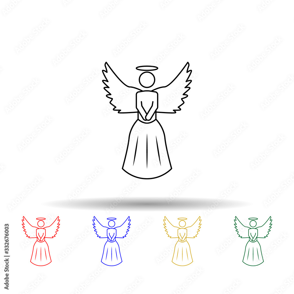 Poster angel multi color icon. simple thin line, outline vector of angel and demon icons for ui and ux, web