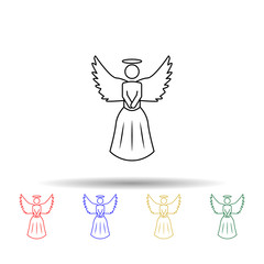 Angel multi color icon. Simple thin line, outline vector of angel and demon icons for ui and ux, website or mobile application