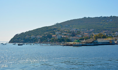 Fototapeta premium Burgazada, one of the Princes' Islands, also called Adalar, in the Sea of Marmara off the coast of Istanbul