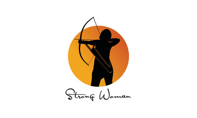 women's silhouette logo with arrow