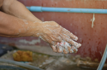 Wash or cleaning your hands with soap after take in any activity for protect your life from coronavirus and reduce infection from the Covid-19 virus.