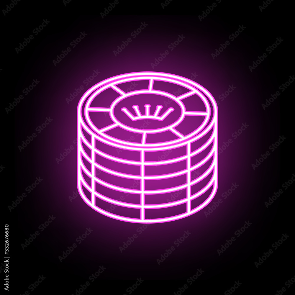 Aufkleber stack of game chips neon icon. simple thin line, outline vector of casino icons for ui and ux, websi