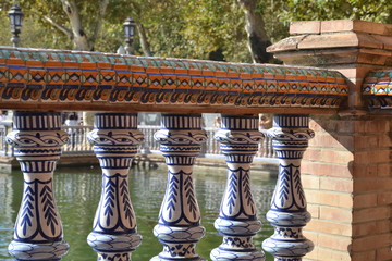 Details am Plaza de España in Sevilla, Spanien