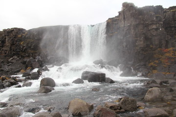 waterfall in mountains