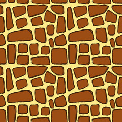 Giraffe skin hand drawn pen texture. Vector seamless pattern sketch skin pattern.