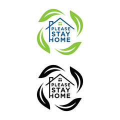 Please stay home flat vector icon for apps and websites.