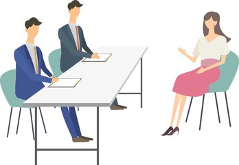 面接　転職　就職活動　就活　面接官　ベクターイラスト
