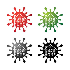 Please stay at home flat vector icon for apps and websites.