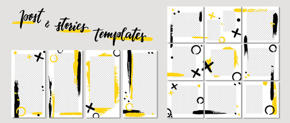 Trendy template for social networks stories and posts, vector illustration. Design backgrounds for social media. Mockup for personal blog or shop