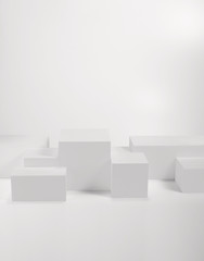 Group of solids in white polystyrene