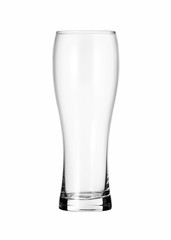 Empty beer glass, isolated on white background