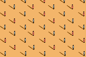 Social distancing concept. People seamless pattern. vector illustration.