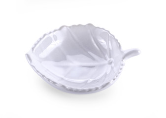 empty free shape white bowl on white background