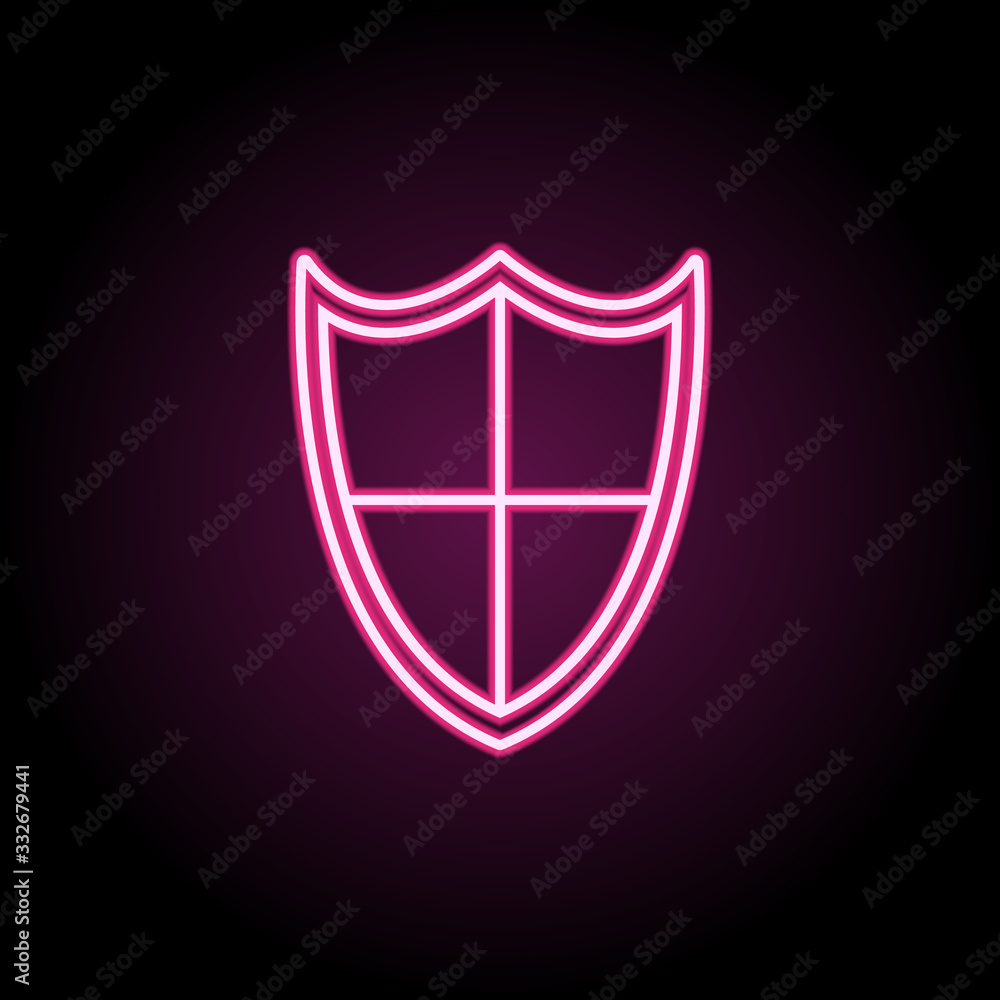 Poster antivirus shield neon icon. simple thin line, outline vector of computer parts icons for ui and ux, 