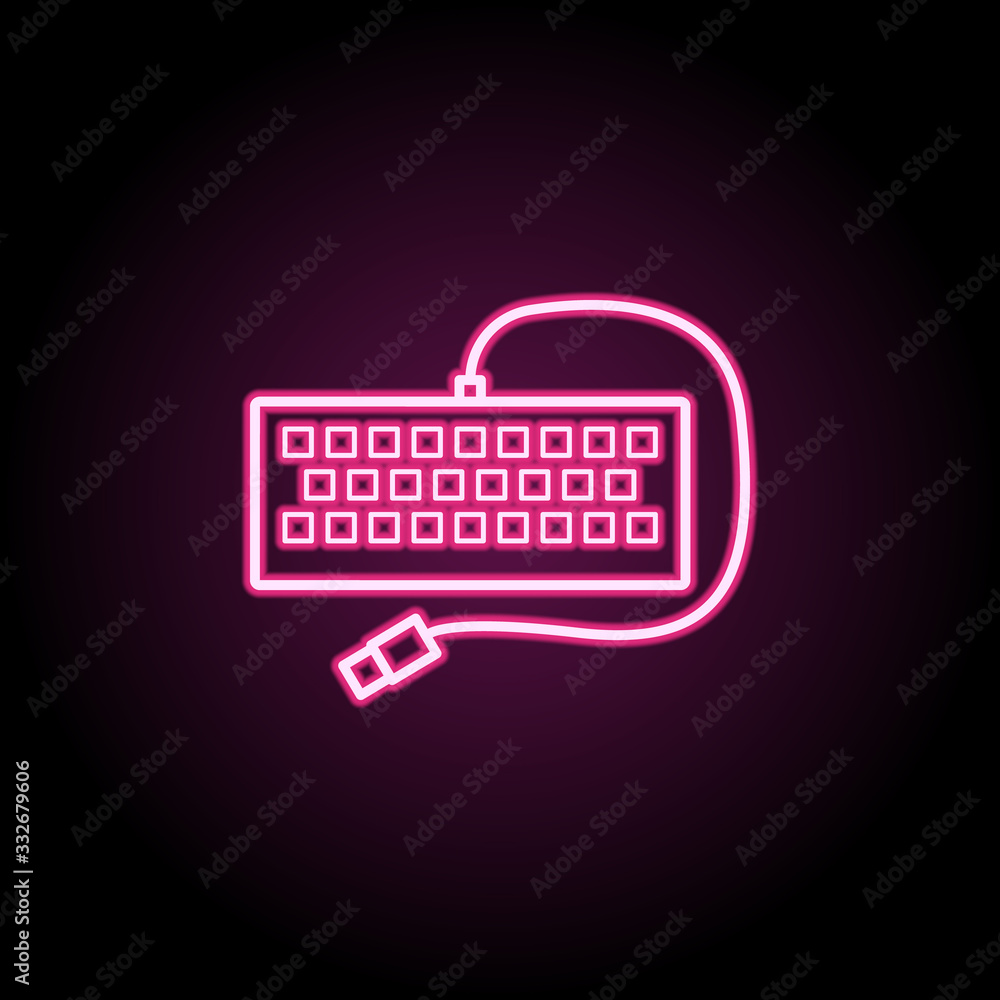 Fototapete keyboard neon icon. simple thin line, outline vector of computer parts icons for ui and ux, website 