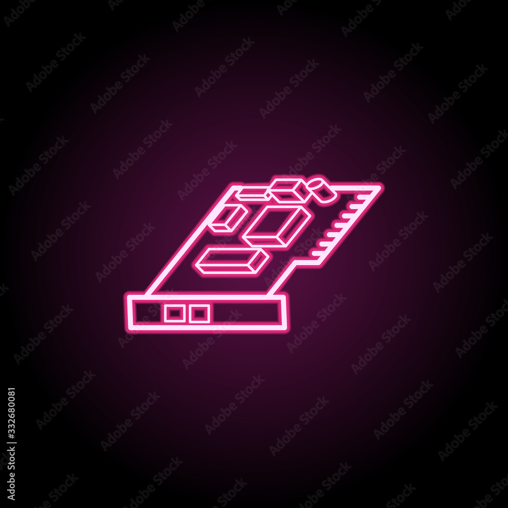 Poster internal modem neon icon. simple thin line, outline vector of computer parts icons for ui and ux, we