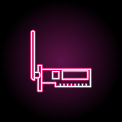 Wireless adapter neon icon. Simple thin line, outline vector of computer parts icons for ui and ux, website or mobile application