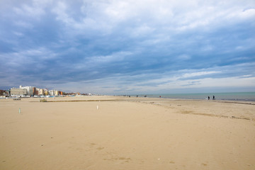 Fototapeta na wymiar Storm over the beach in Rimini at Ialy