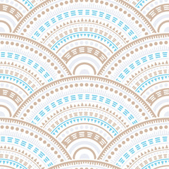 Ethnic circle shapes seamless geometric pattern.