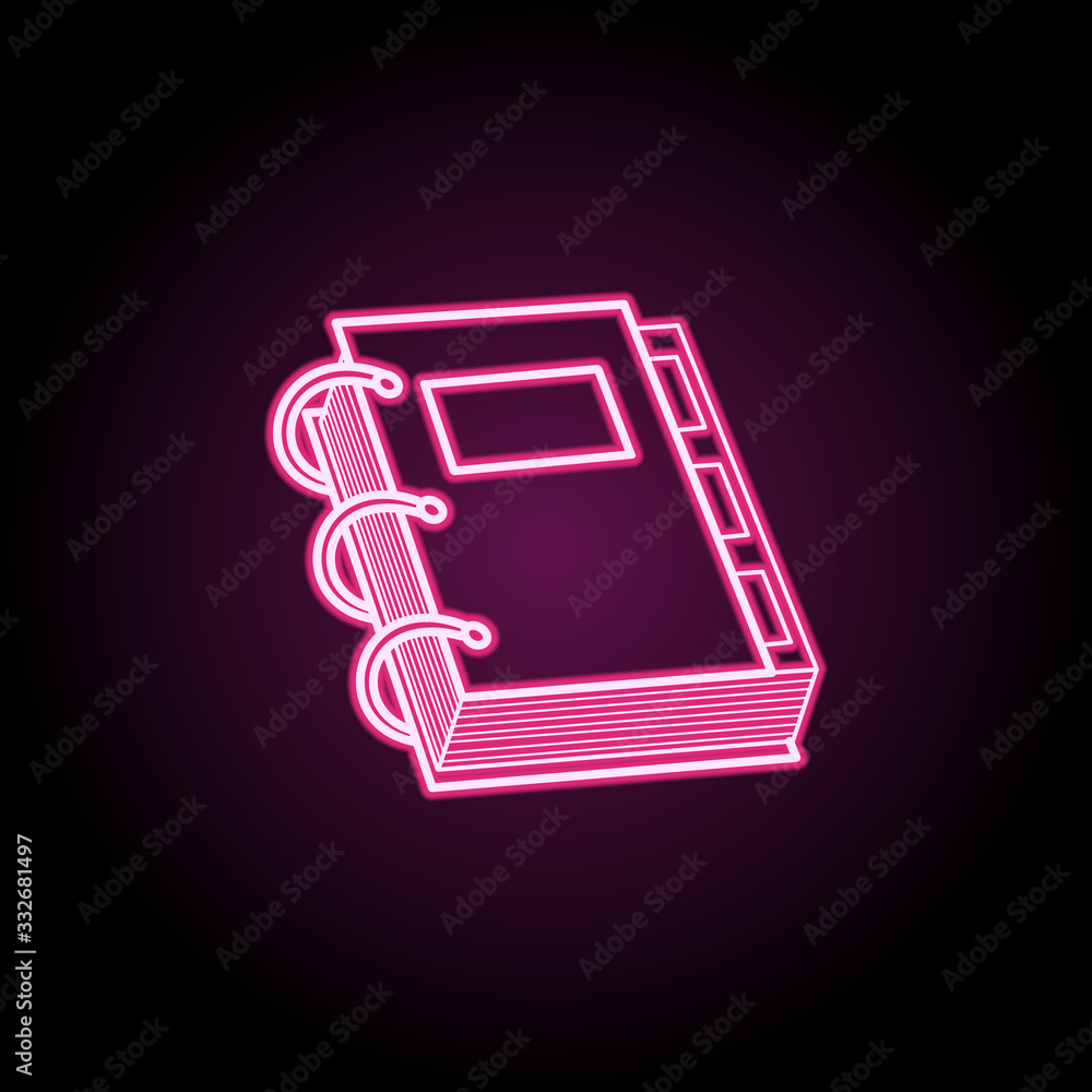 Poster notebook neon icon. simple thin line, outline vector of education icons for ui and ux, website or mo