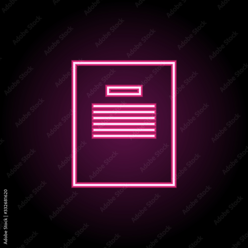 Poster notebook neon icon. simple thin line, outline vector of education icons for ui and ux, website or mo