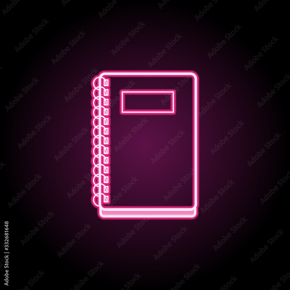 Poster notebook neon icon. simple thin line, outline vector of education icons for ui and ux, website or mo
