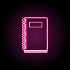 Notebook neon icon. Simple thin line, outline vector of education icons for ui and ux, website or mobile application