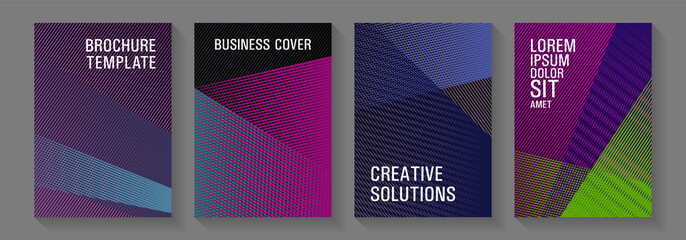 Geometric flyer background vector templates.