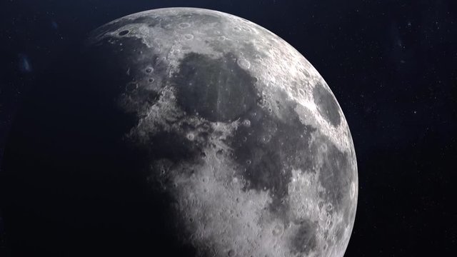 moon on his orbit around earth