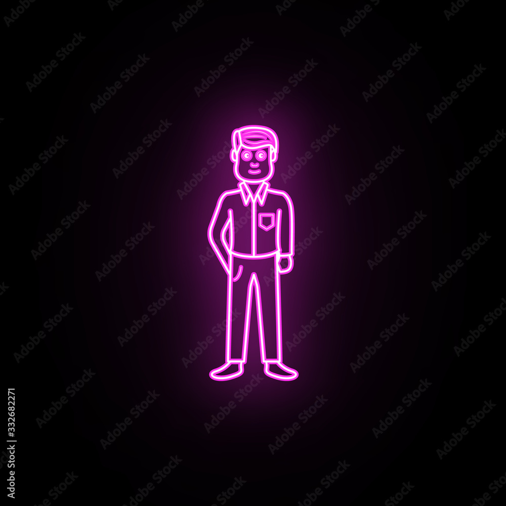 Poster adolescent boyhood neon icon. simple thin line, outline vector of generation icons for ui and ux, we