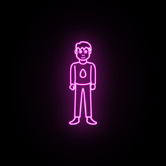 Boy's second childhood period neon icon. Simple thin line, outline vector of generation icons for ui and ux, website or mobile application